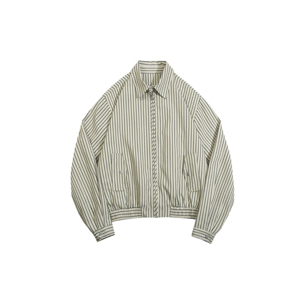 Unisex Jacket Autumn Vintage Stripe Jacket Loose Overalls