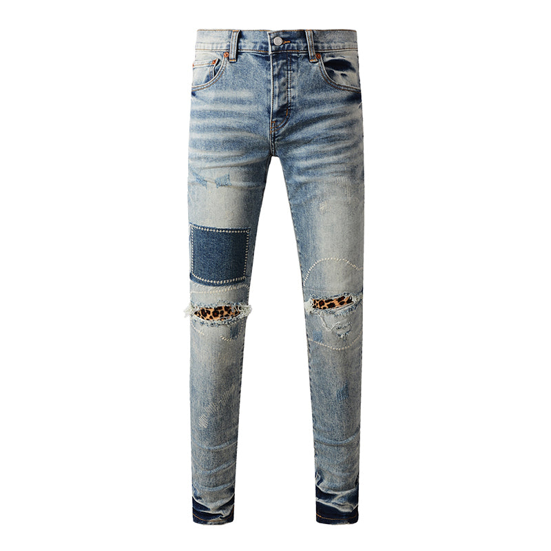 Mens trendy purple jeans, 100% cotton Pure Cotton High Street Trend