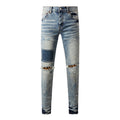 Mens trendy purple jeans, 100% cotton Pure Cotton High Street Trend