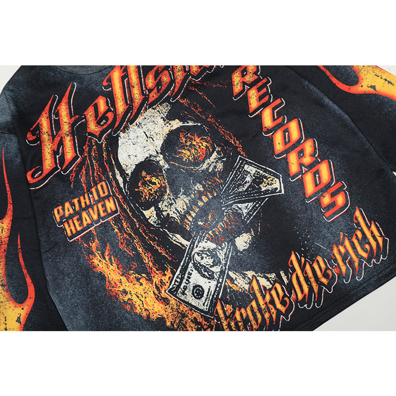 HS Long Sleeve Shirts Hip-hop loose oversize