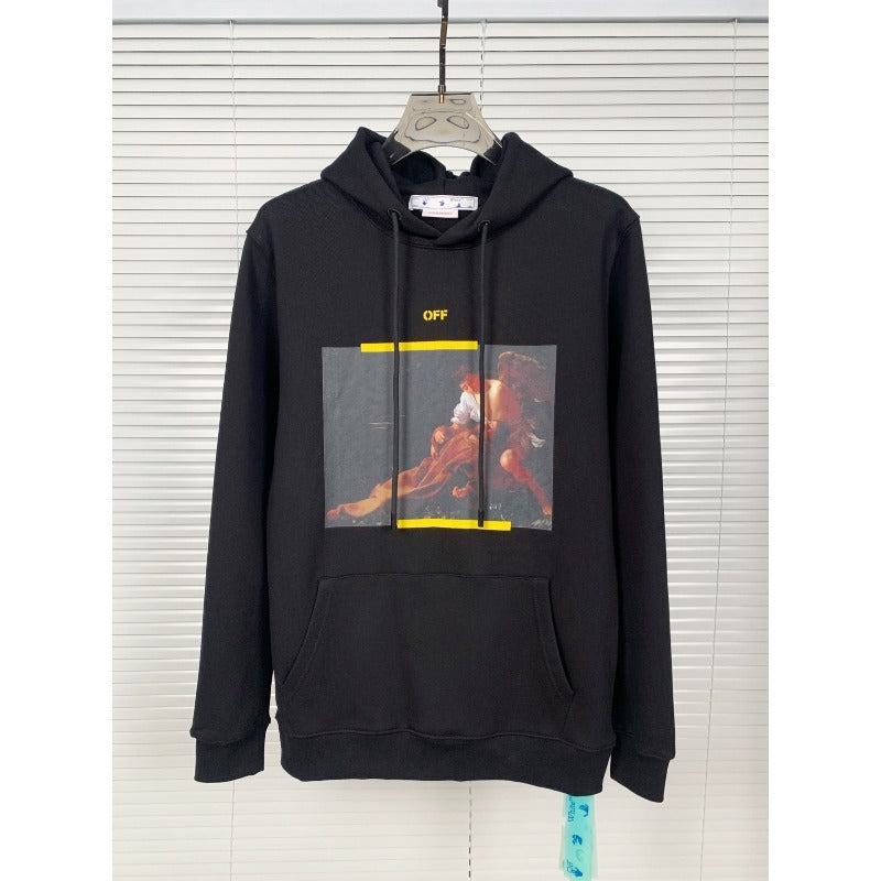 OW  hoodie oil painting series arrow pattern hooded
