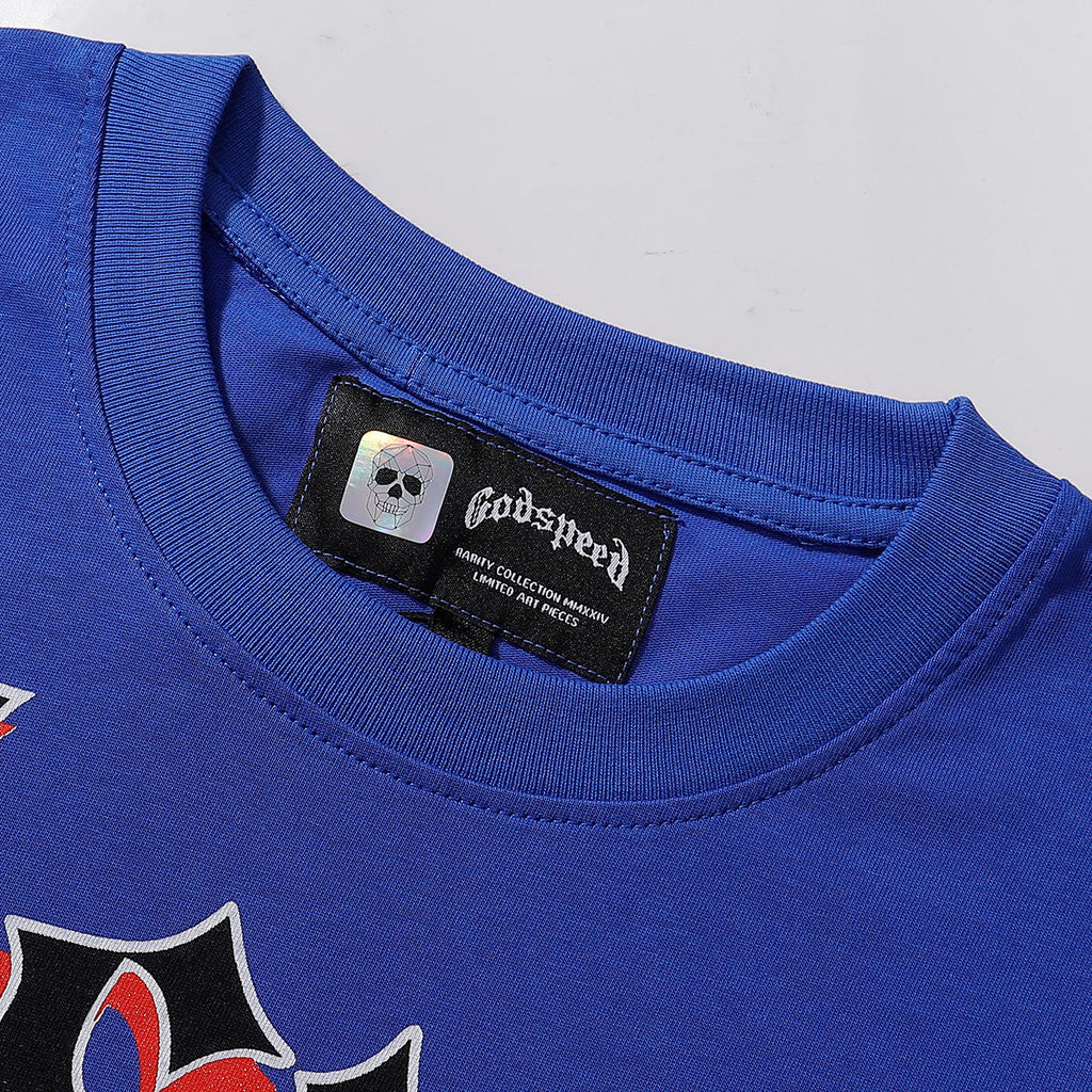 Godspeed T Shirts Spacesuit Pyramid Printing Cotton Casual Crew Neck Short Sleeve Men and Women
