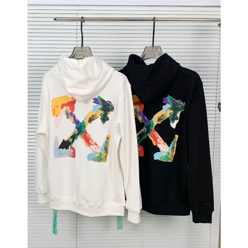 OW  hoodie painted arrow pattern hooded