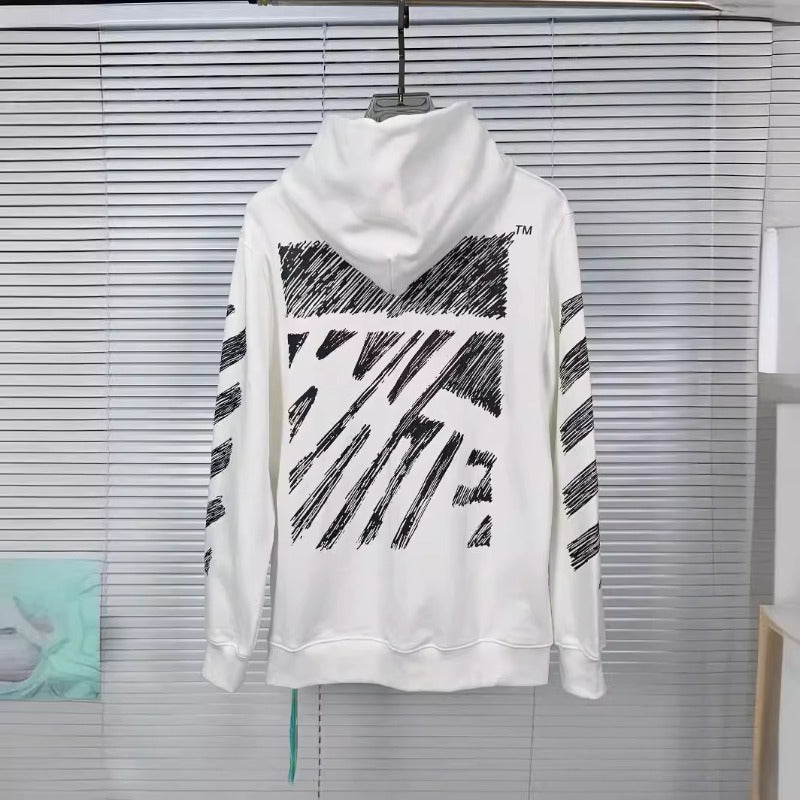 OW hoodie sketch arrow pattern hooded