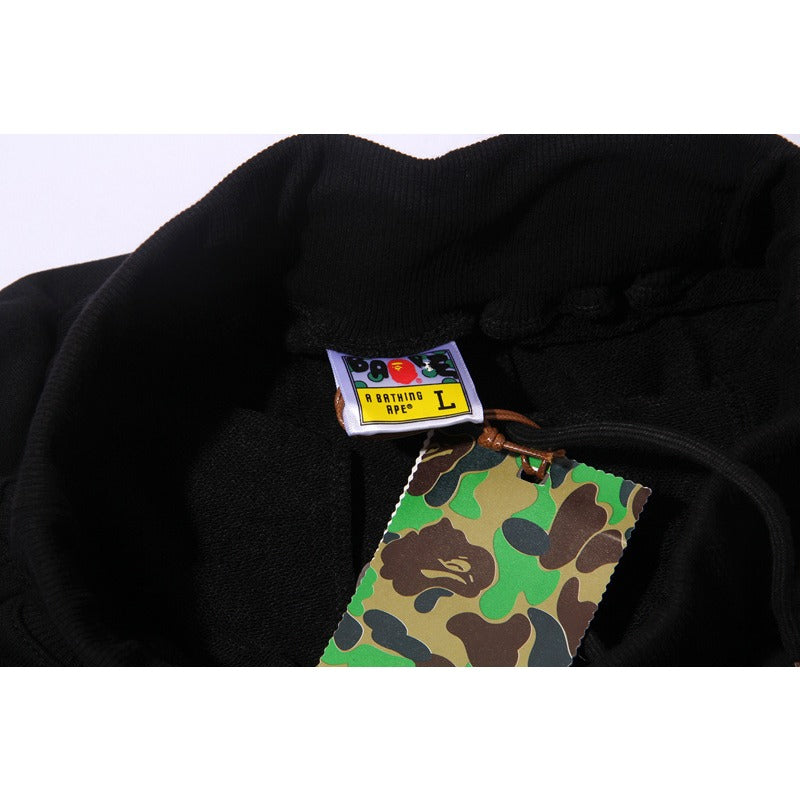 Bathing ape Bape Shorts Solid Color Letter Shark WGM Printed Five-Point Pants Straight Beach Pants