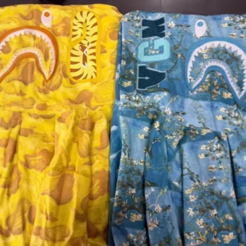 Bathing ape hoode bape van gogh joint wave sunflower
