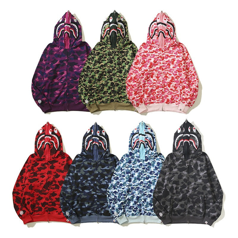 Ape Hoodie Camouflage Alphabet Double Hat Sweater Autumn Winter