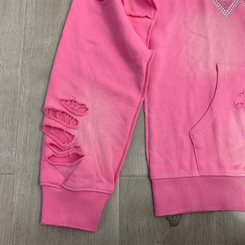 Lost intricacy Hoodie rhinestones