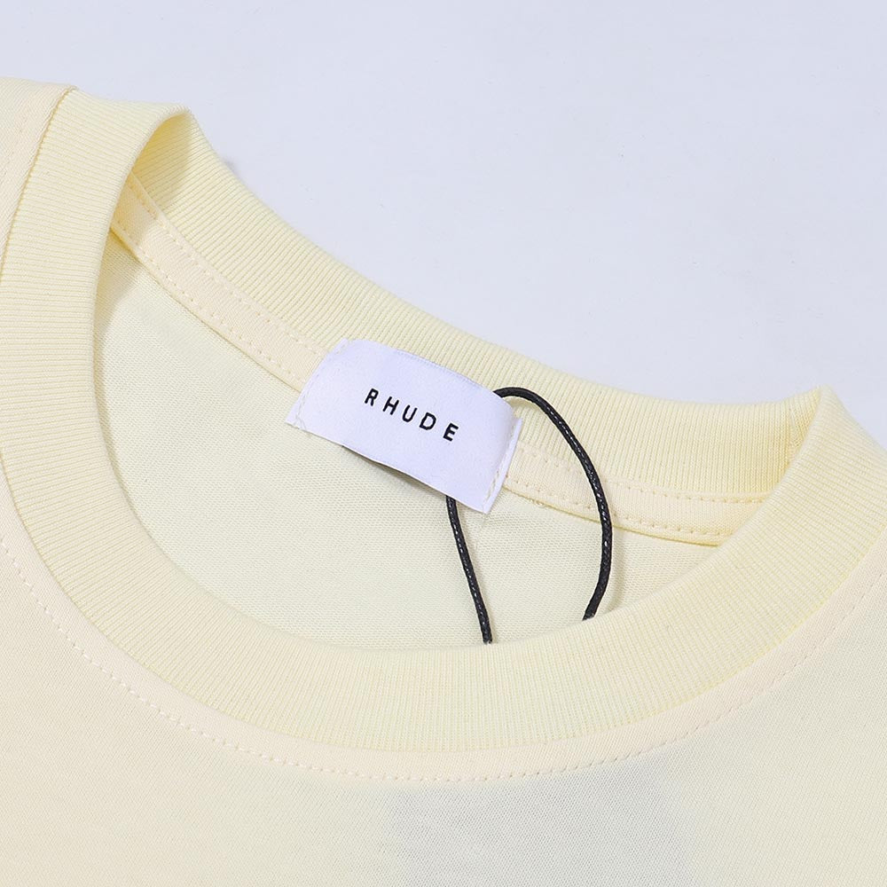 Rhude T Shirts Yacht Printing Cotton Loose Short Sleeves Men and Women