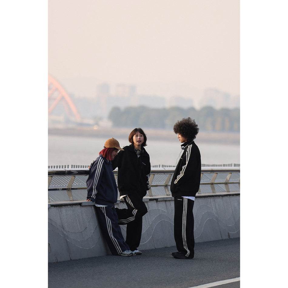 Unisex Jacket Autumn Sports Stand Collar Jacket Men's and Women's Same Style Top Loose Half Zipper Jacket