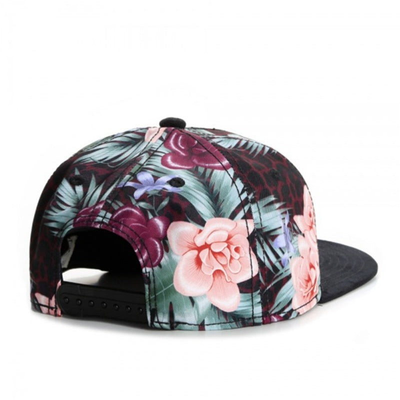 Trendy flat brimmed snapback hats adjustable flower letterparis
