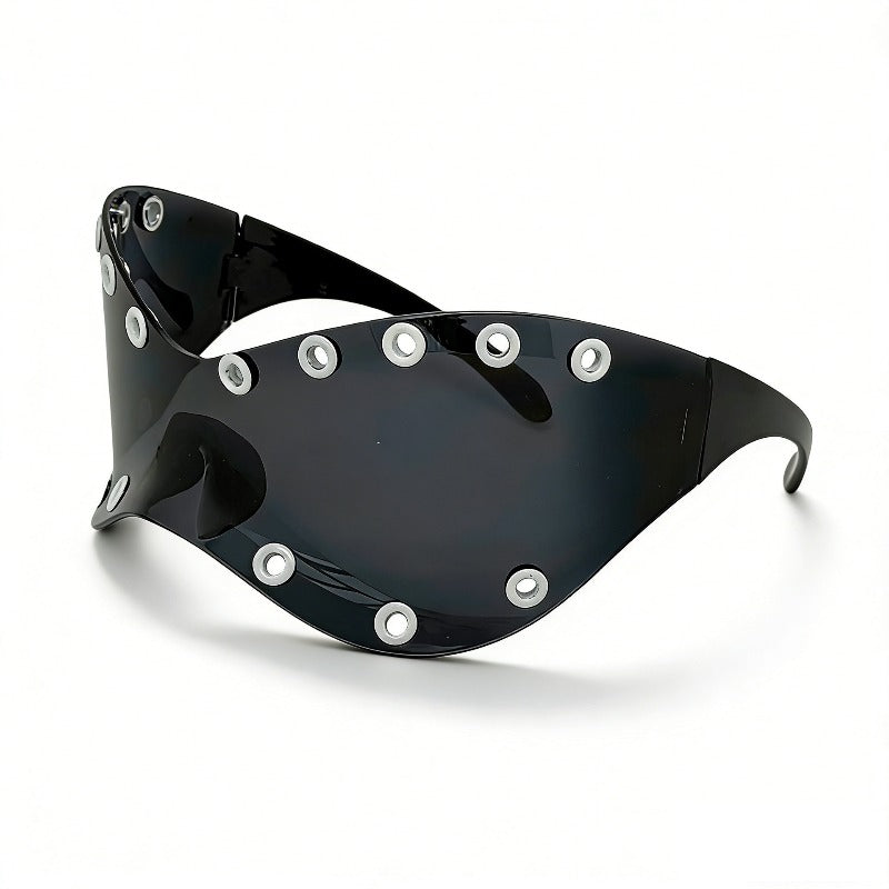 Trendy punk glasses metal rivets