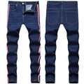 Mens Fashion Jeans Red stripes 7163#