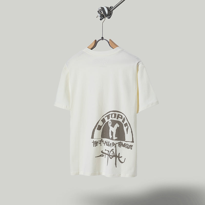 Travis Scott T Shirts Cactus Jack x Utopia Utopia joint model bud limited edition short sleeve