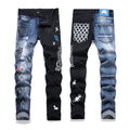 Mens Fashion Jeans Blue and black color scheme 3538#