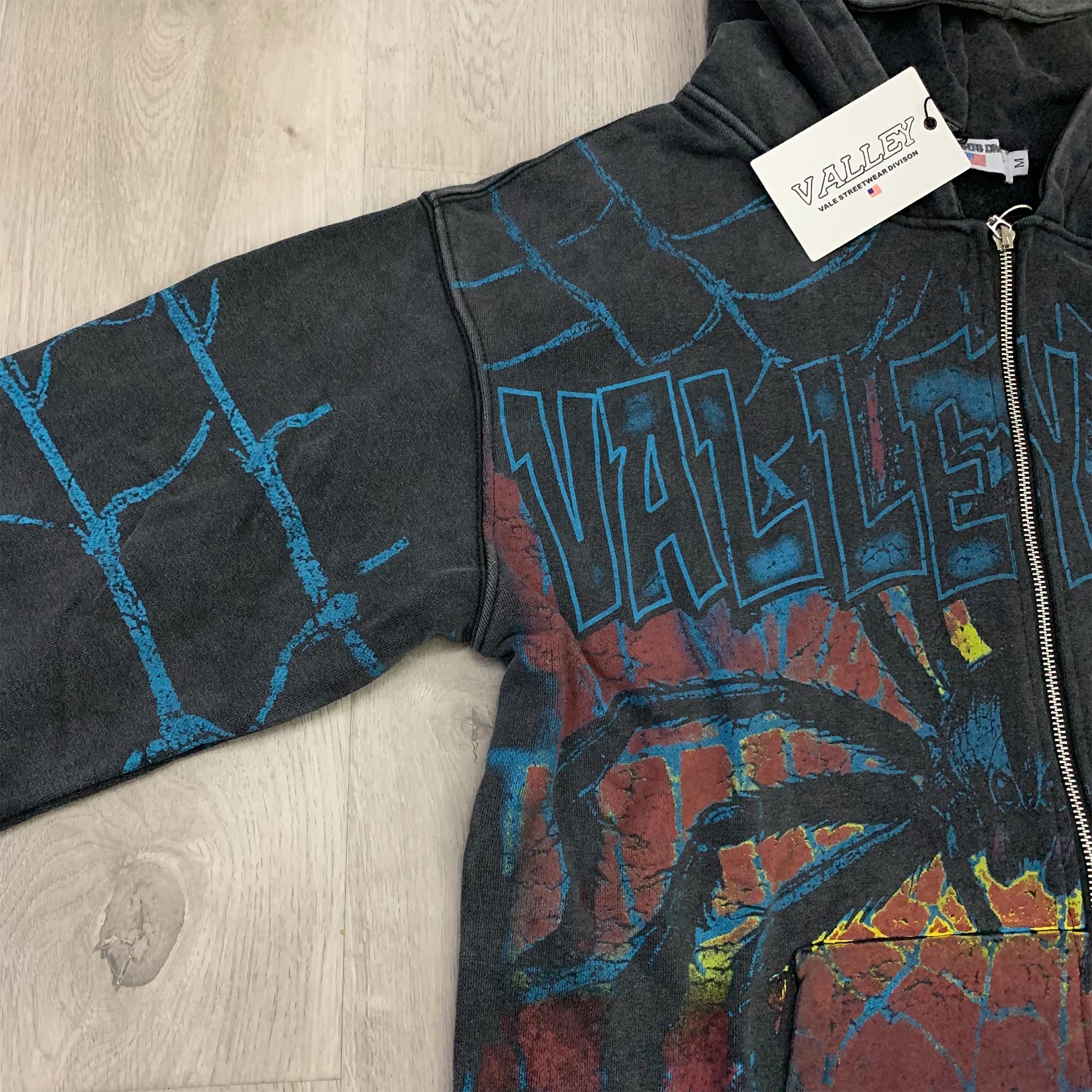 Valeforever Vale Hoodie Spider Web Print Cardigan