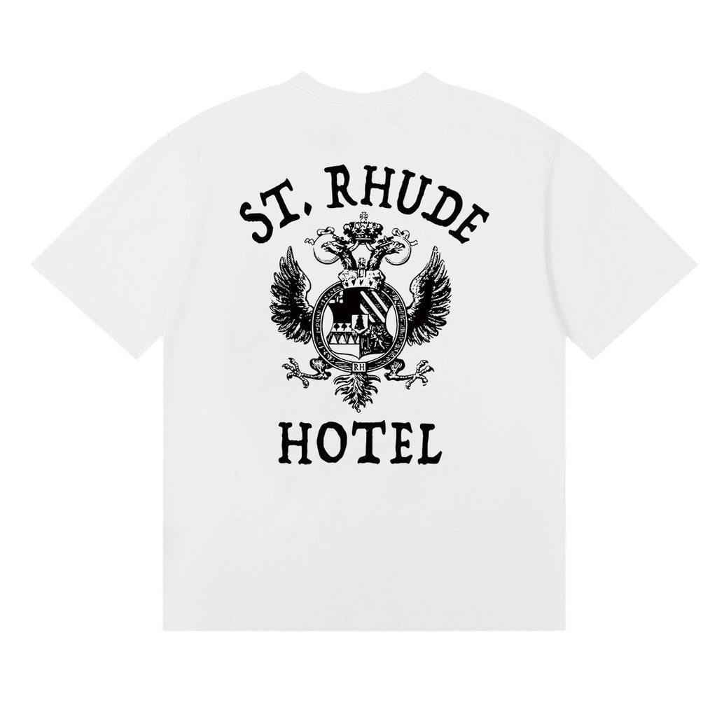 Rhude T Shirts Totem Simple Printing Cotton Casual Short Sleeve Men and Women