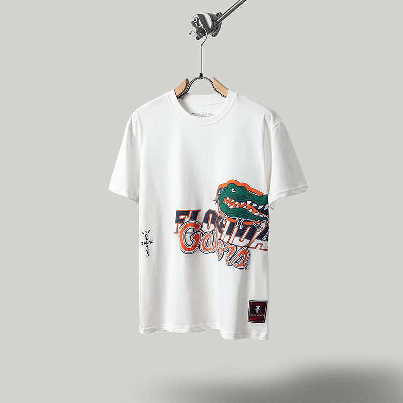 Travis Scott T Shirts x Mitchell x Ness Florida Gators Hand-Drawn Short Sleeve