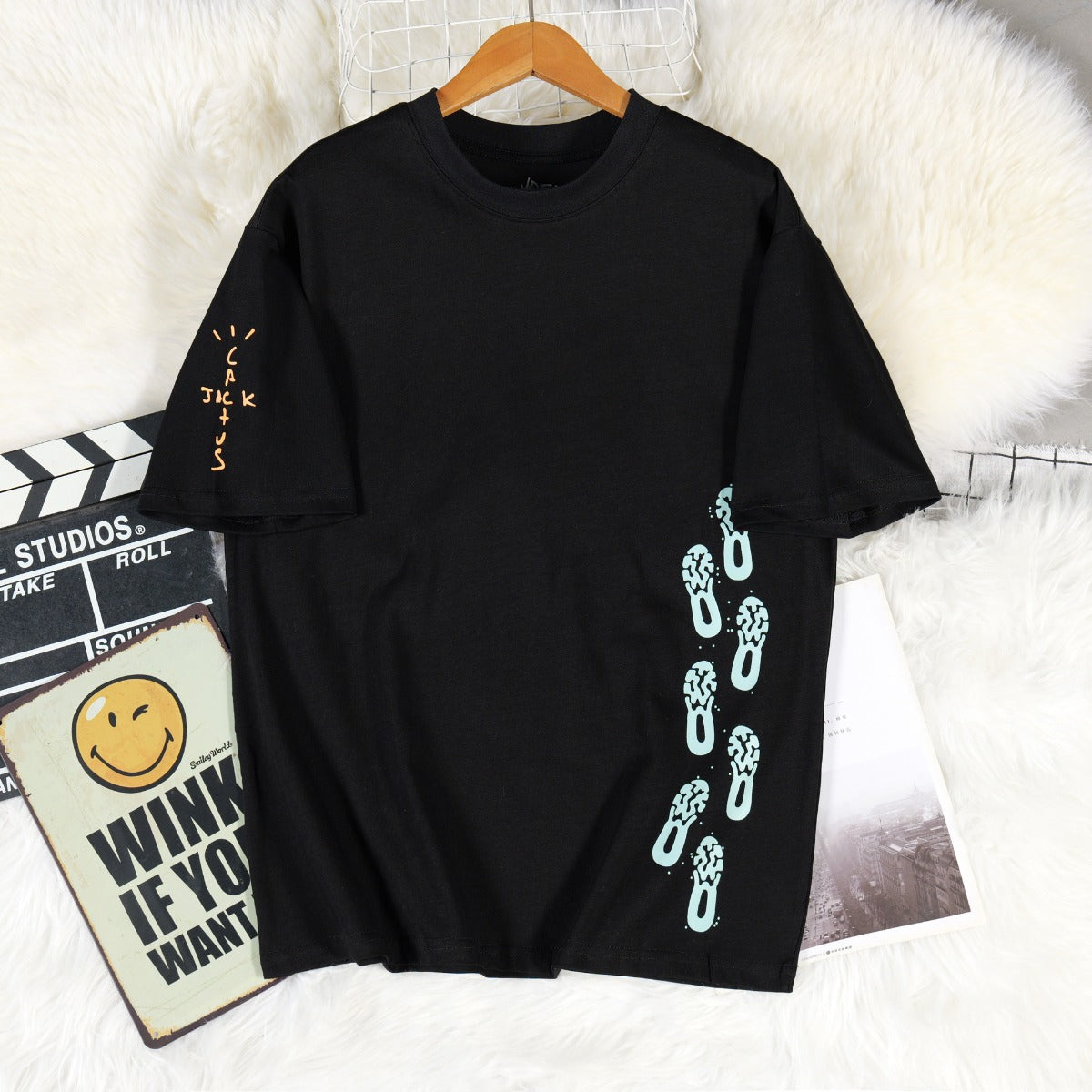 Travis Scott T-Shirt TRAVIS SCOTT CACTUS JACK Loose Crew Neck Short Sleeve