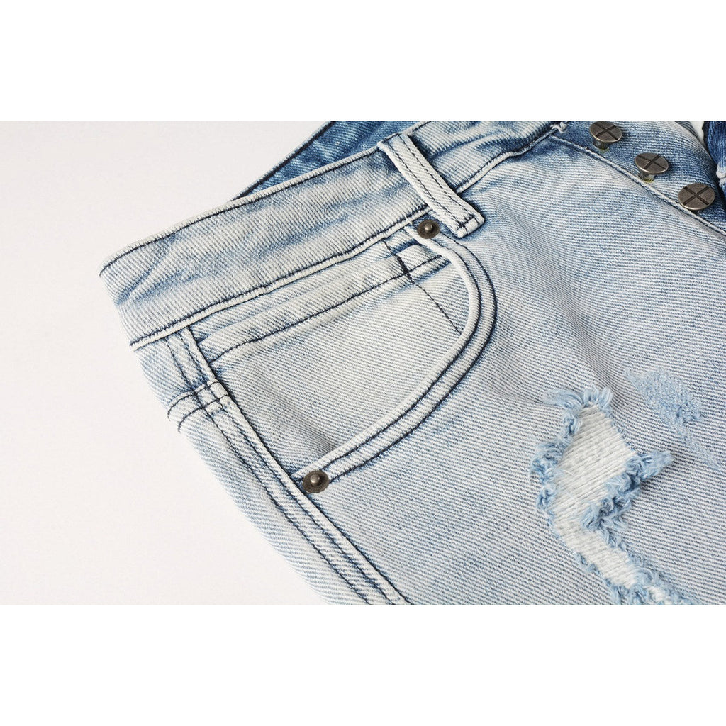 KSUBI Jeans Slim Fit Casual Stretch Ripped Jeans