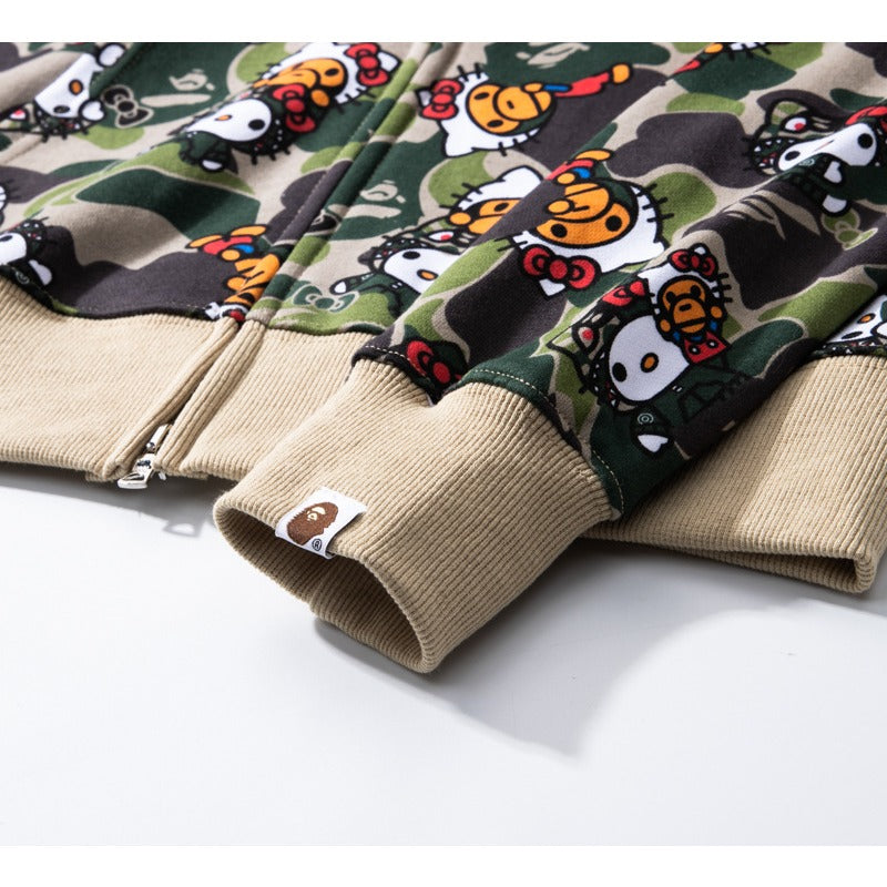 Bathing Ape Hoodie Full Print Hello Kitty Cardigan Zipper