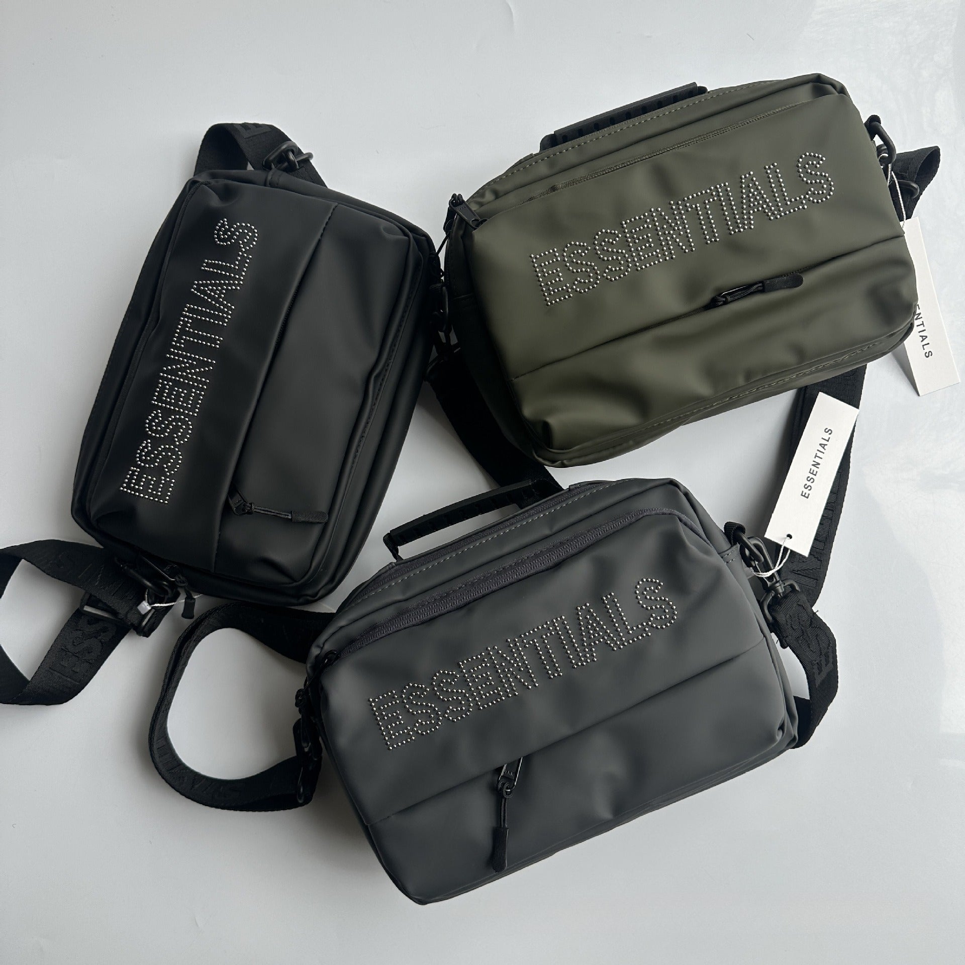 FOG ESSENTIALS Bag Crossbody Men's and Women's Fashion and Casual Multifunctional Shoulder Bag Solid Color Leather