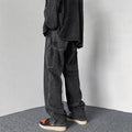 Men Jeans Vintage Hiphop Jeans Loose Straight Cargo Trousers Spring-Autumn Wide-Leg Pants