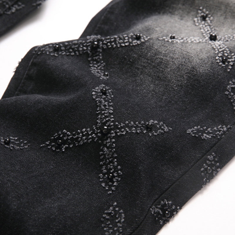 Mens Fashion Jeans Chain embroidery S8261#