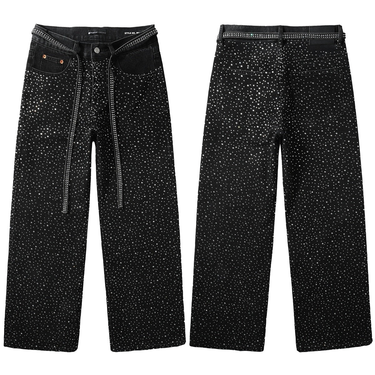 Mens trendy purple jeans, 100% cotton  Jeans Rhinestones #9128