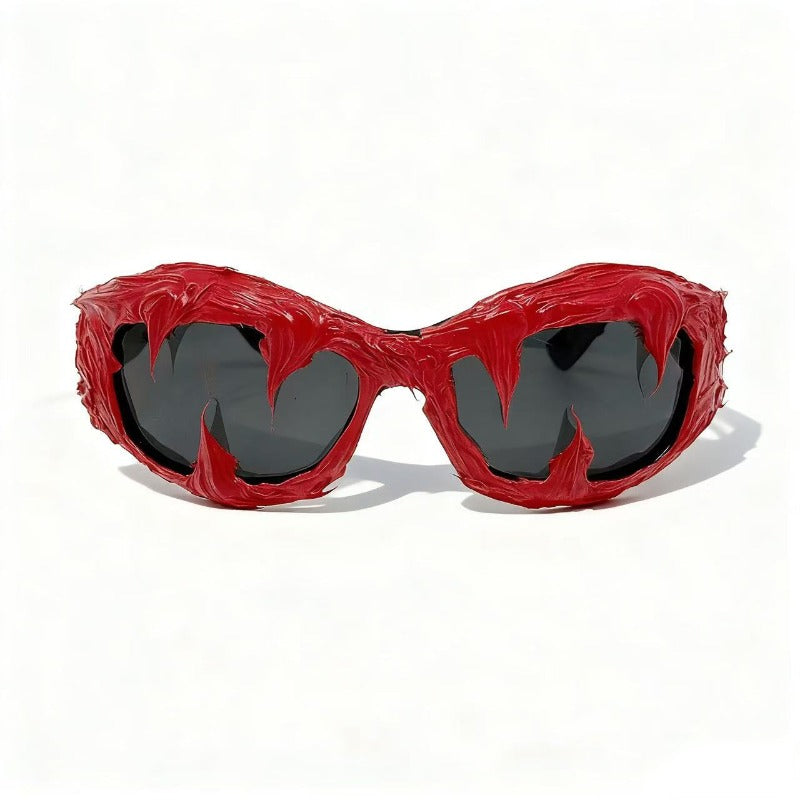 Trendy punk glasses y2k dark glue