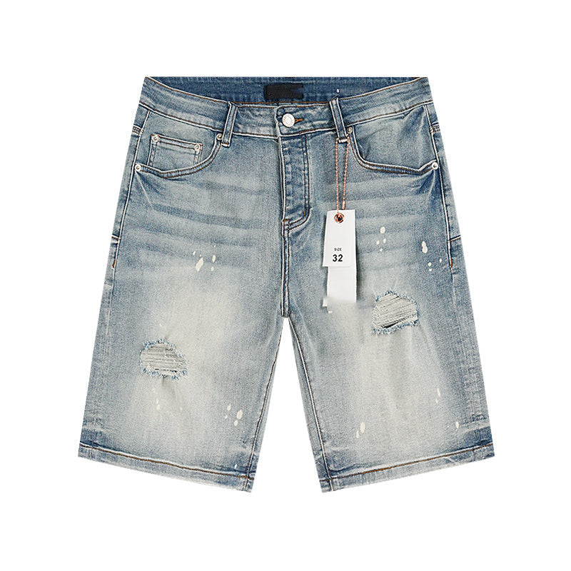 Mens trendy purple jeans, 100% cotton Denim Shorts #PU506