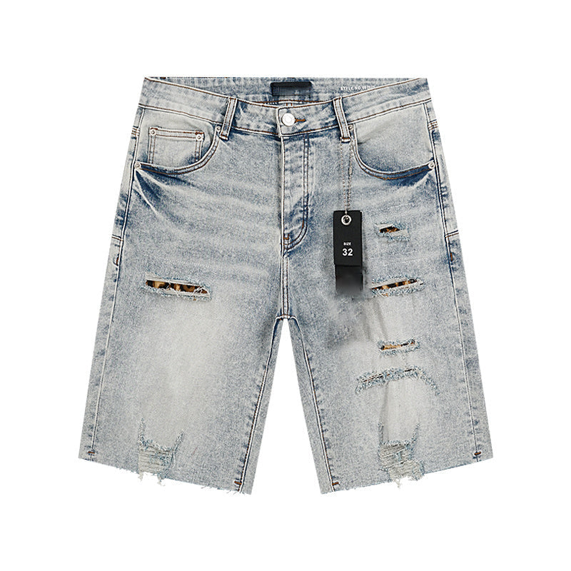 Mens trendy purple jeans, 100% cotton Denim Shorts #PU507