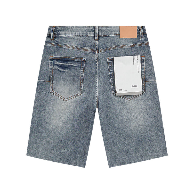 Mens trendy purple jeans, 100% cotton Denim Shorts #PU509