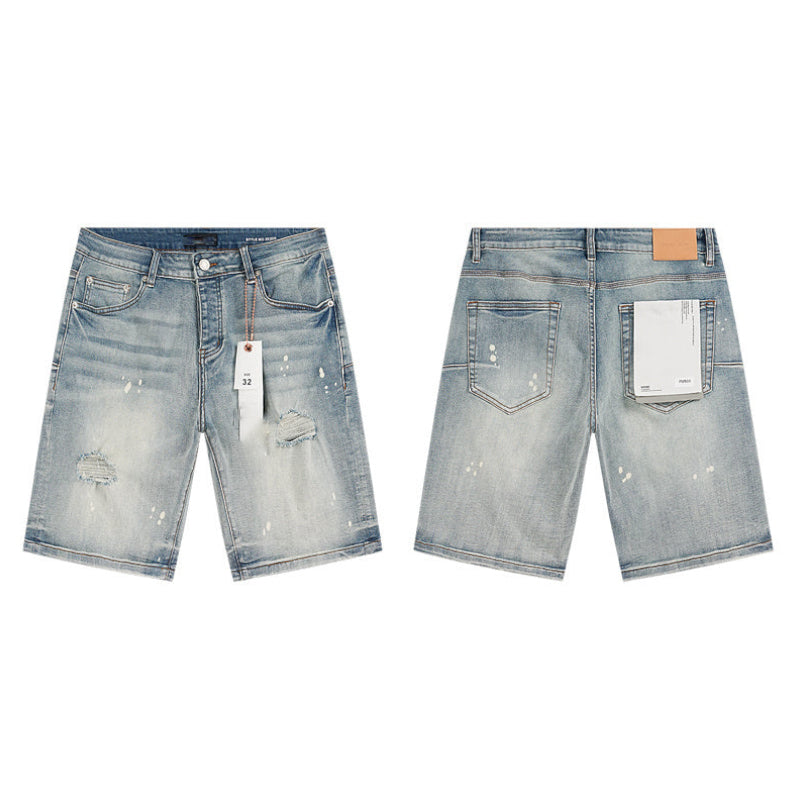 Mens trendy purple jeans, 100% cotton Denim Shorts #PU506