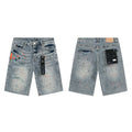 Mens trendy purple jeans, 100% cotton Denim Shorts #PU508