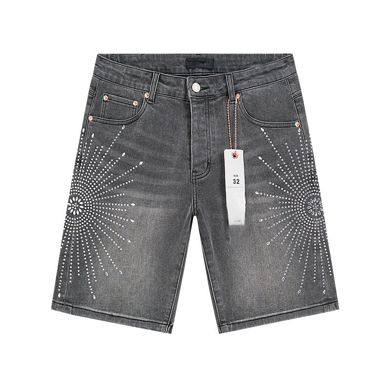 Mens trendy purple jeans, 100% cotton Denim Shorts #PU503