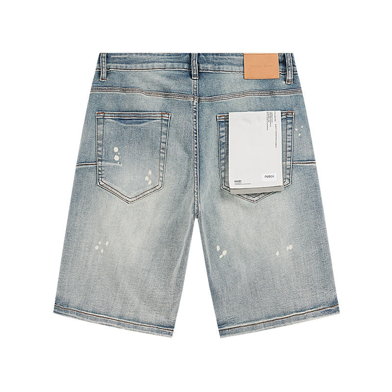Mens trendy purple jeans, 100% cotton Denim Shorts #PU506