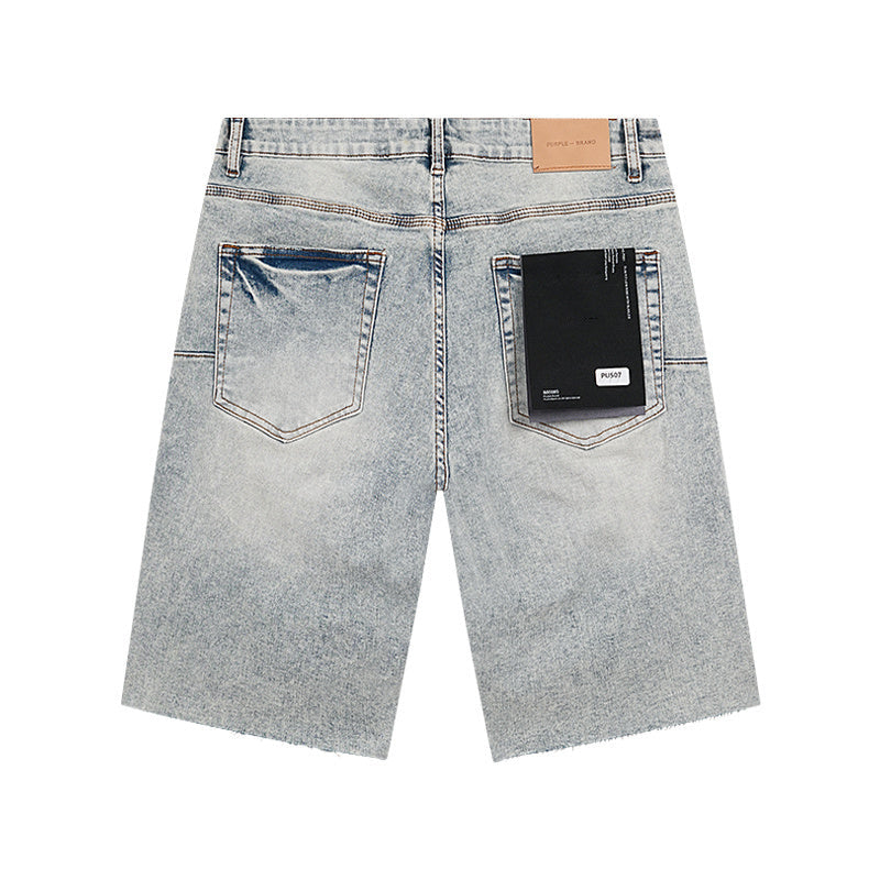 Mens trendy purple jeans, 100% cotton Denim Shorts #PU507