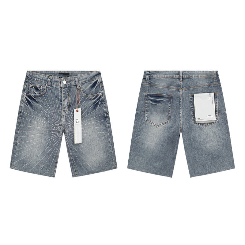 Mens trendy purple jeans, 100% cotton Denim Shorts #PU509