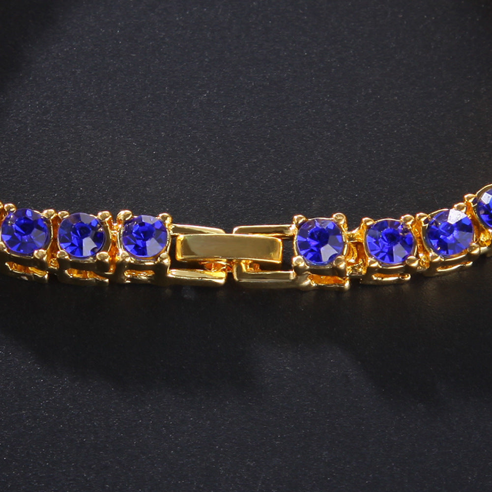 Bracelet Hip Hop Rhinestone Alloy Bracelet Colored Rhinestone Tennis Bracelet St. Valentine's