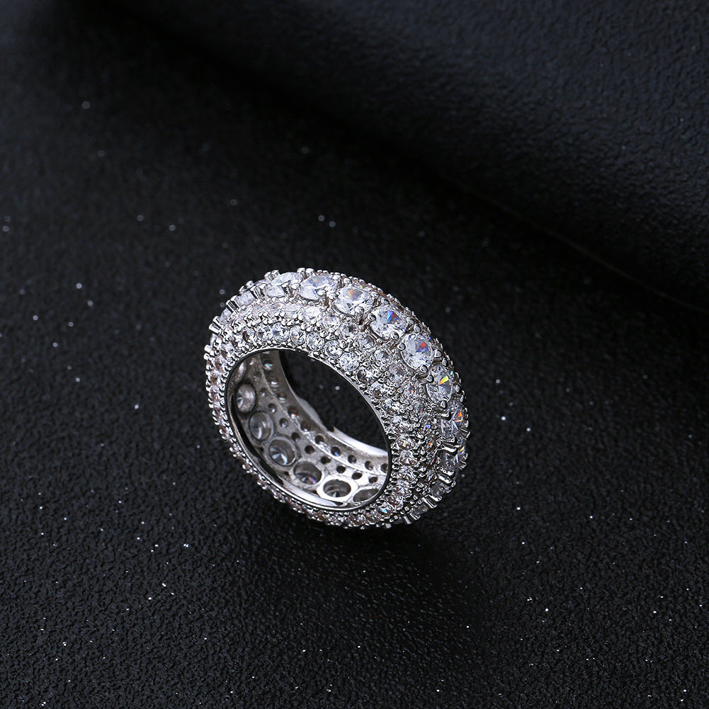 Rings Copper Microencrusted Zircon Hip Hop Gold Ring Spectrum St. Valentine's
