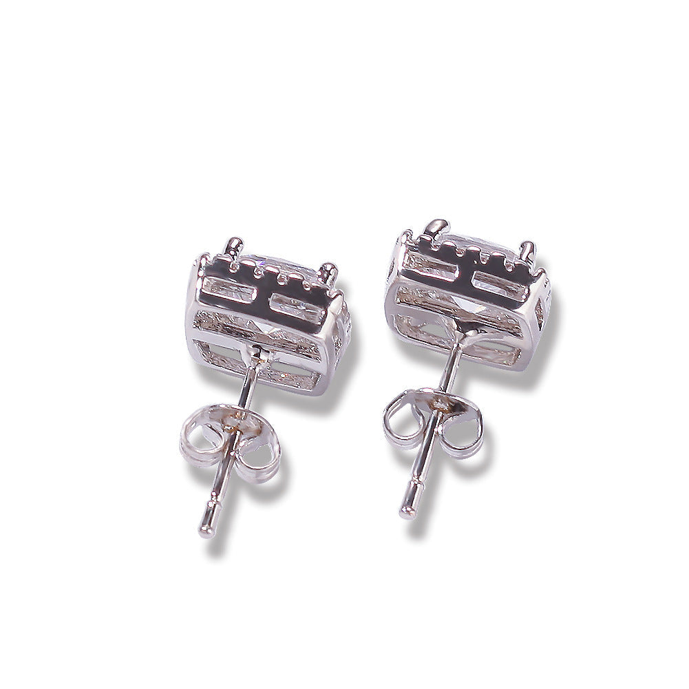 Earrings Zircon Square Earrings Spectrum St. Valentine's