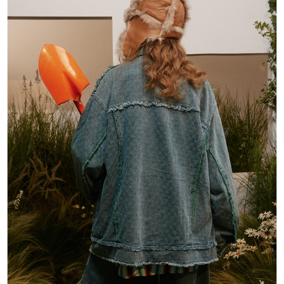 Unisex Jacket Vintage Washed Denim Jacket Loose Jacket