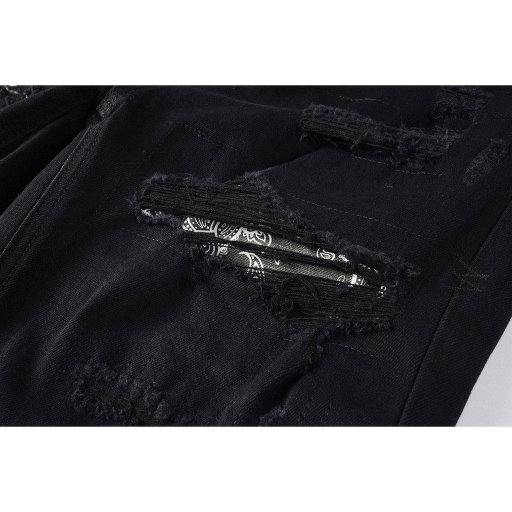 KSUBI Jeans Slim Fit Casual Stretch Ripped Jeans