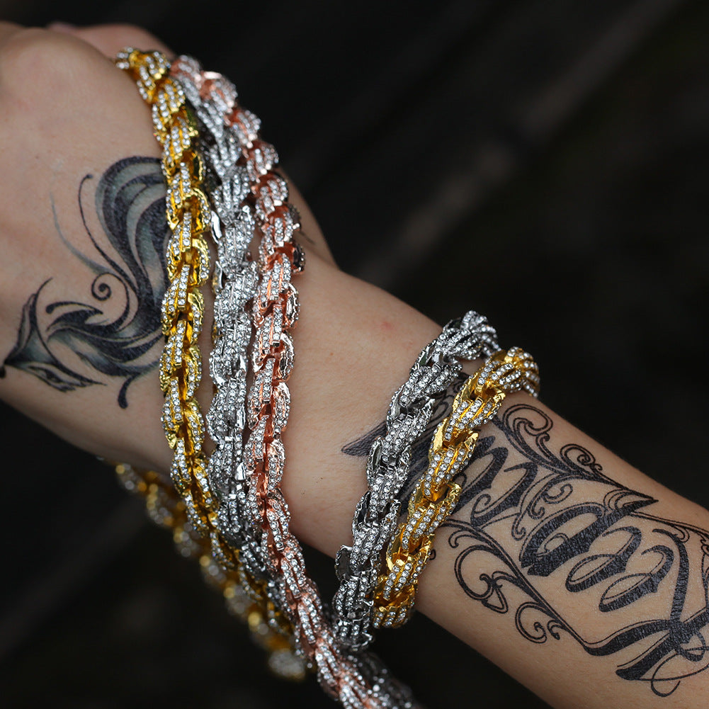 Bracelet Diamond Alloy Bracelet Twist Cord Chain St. Valentine's Spectrum
