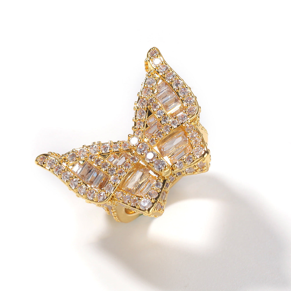 Rings Zircon Butterfly Ring Hip Hop St. Valentine's