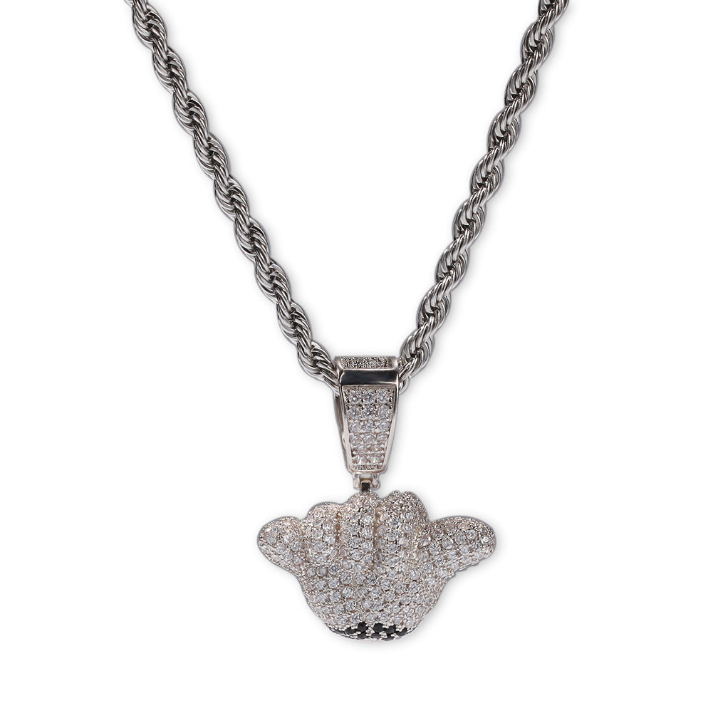 Jewelry Gold Plated 666 Pendant Necklace Pendant Hiphop Number Pieces Spectrum