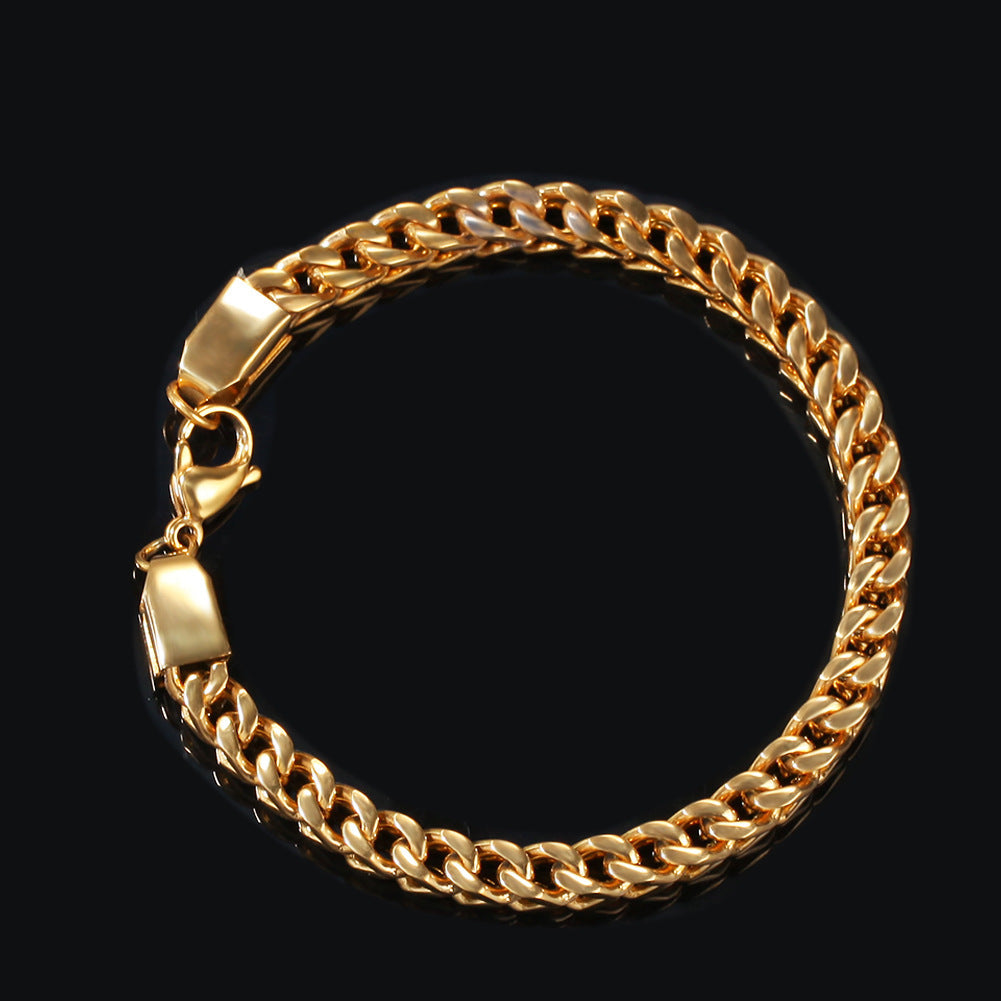 Bracelet Hip Hop Simple 6mm Stainless Steel Bracelet Vintage St. Valentine's Spectrum
