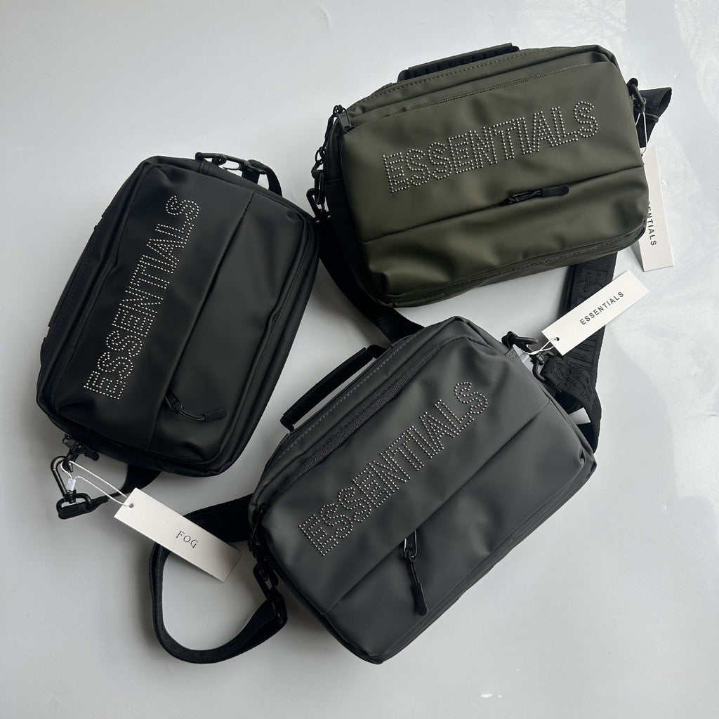FOG ESSENTIALS Bag Crossbody Men's and Women's Fashion and Casual Multifunctional Shoulder Bag Solid Color Leather