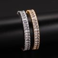 Bracelet Gold Plated Square Zircon Stainless Steel Bracelet Hip Hop Spectrum St. Valentine's
